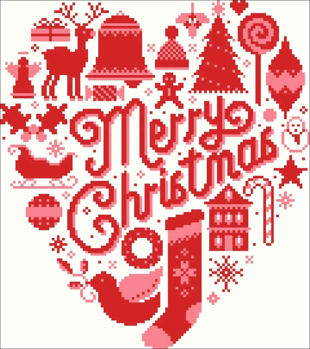 Merry Christmas cross stitch package 18ct 14ct unprint canvas DMC cotton thread embroidery DIY handmade needlework