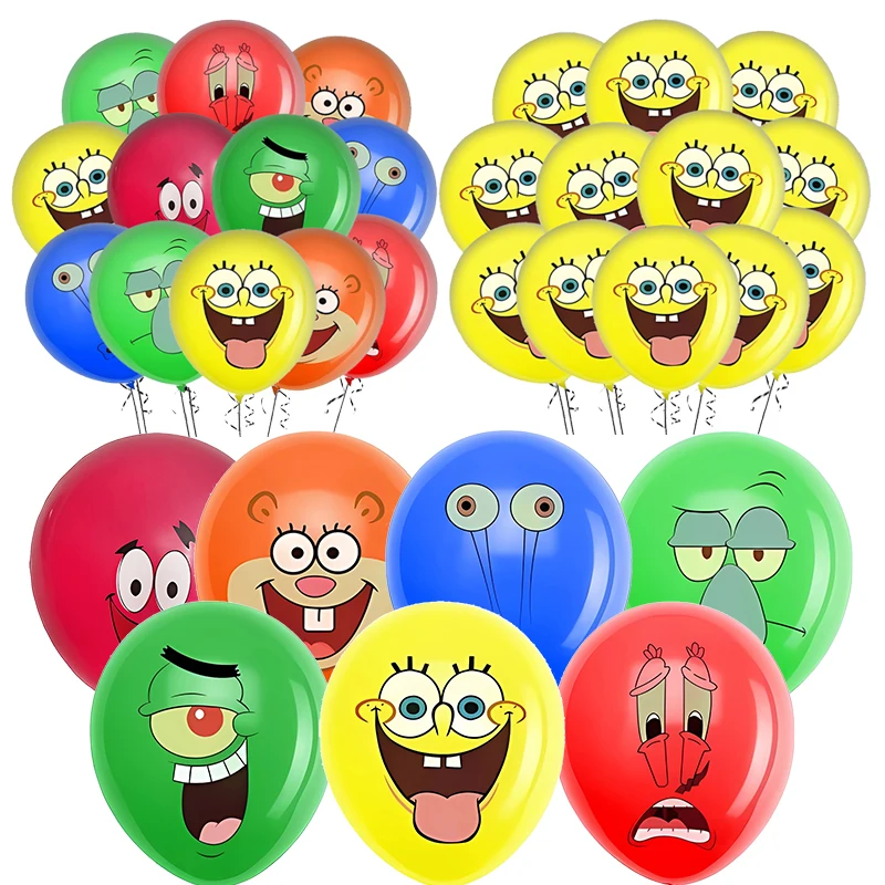 New Sponge Bob Balloon 12pcs Latex Balloons Party Favors Happy Birthday Decoration Baby Shower Supplies Gifts