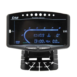 5 In 1 12V Motor Car Boat LCD Electronic Tachometer + Oil Pressure + Voltmeter+ Water Temperature Gauge + Fuel Gauge with Sensor