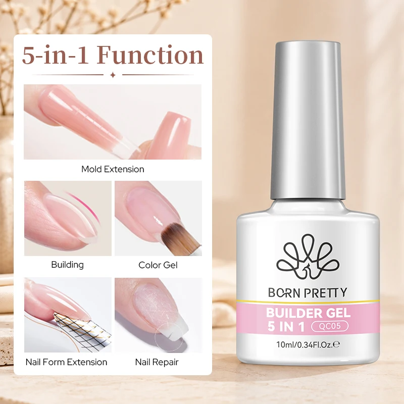 BORN PRETTY 10ml Jelly Nude Quick Extension Gel Nail Polish Quick Building Nail Strengthener Gel Thickening Manicure