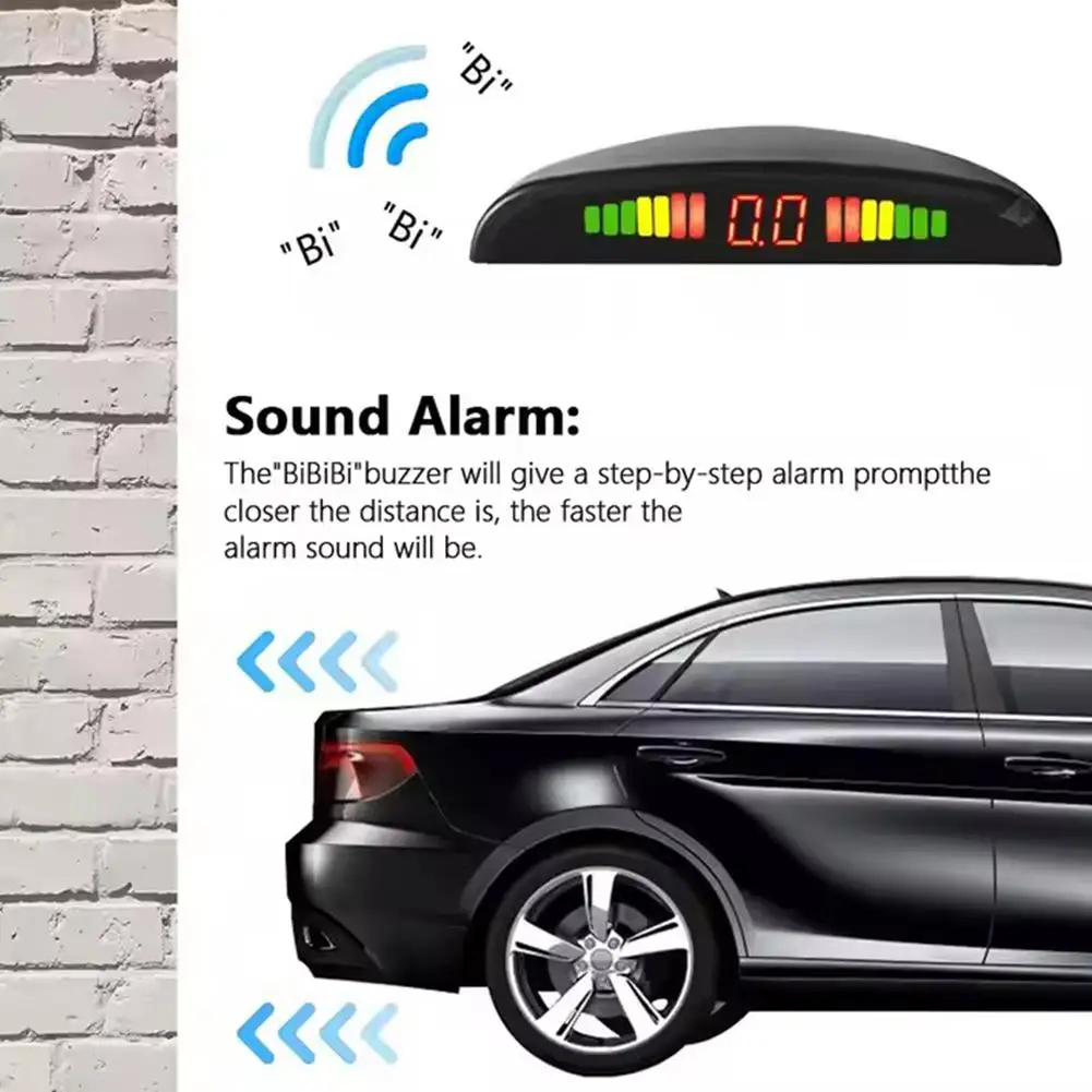 

LED Digital Buzz Crescent Probe 4-Probe Reverse Radar Parking Display Waterproof Sensor Design with High-Accuracy LED A9L8