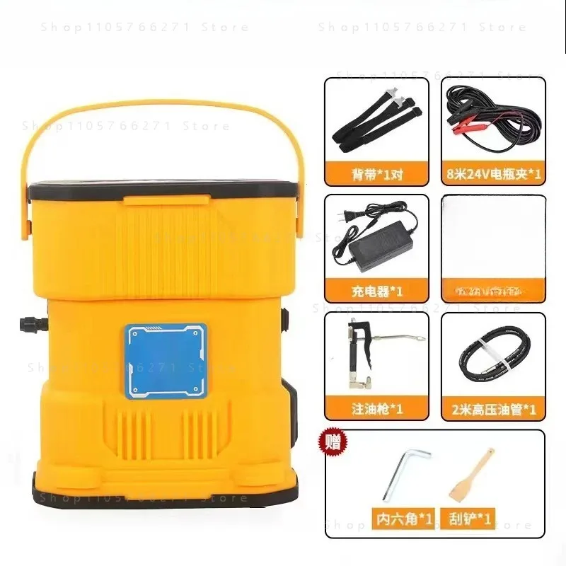24V Cordless Electric Grease Gun for Excavator Heavy Duty Automatic High Pressure Portable Lithium Battery Rechargeable