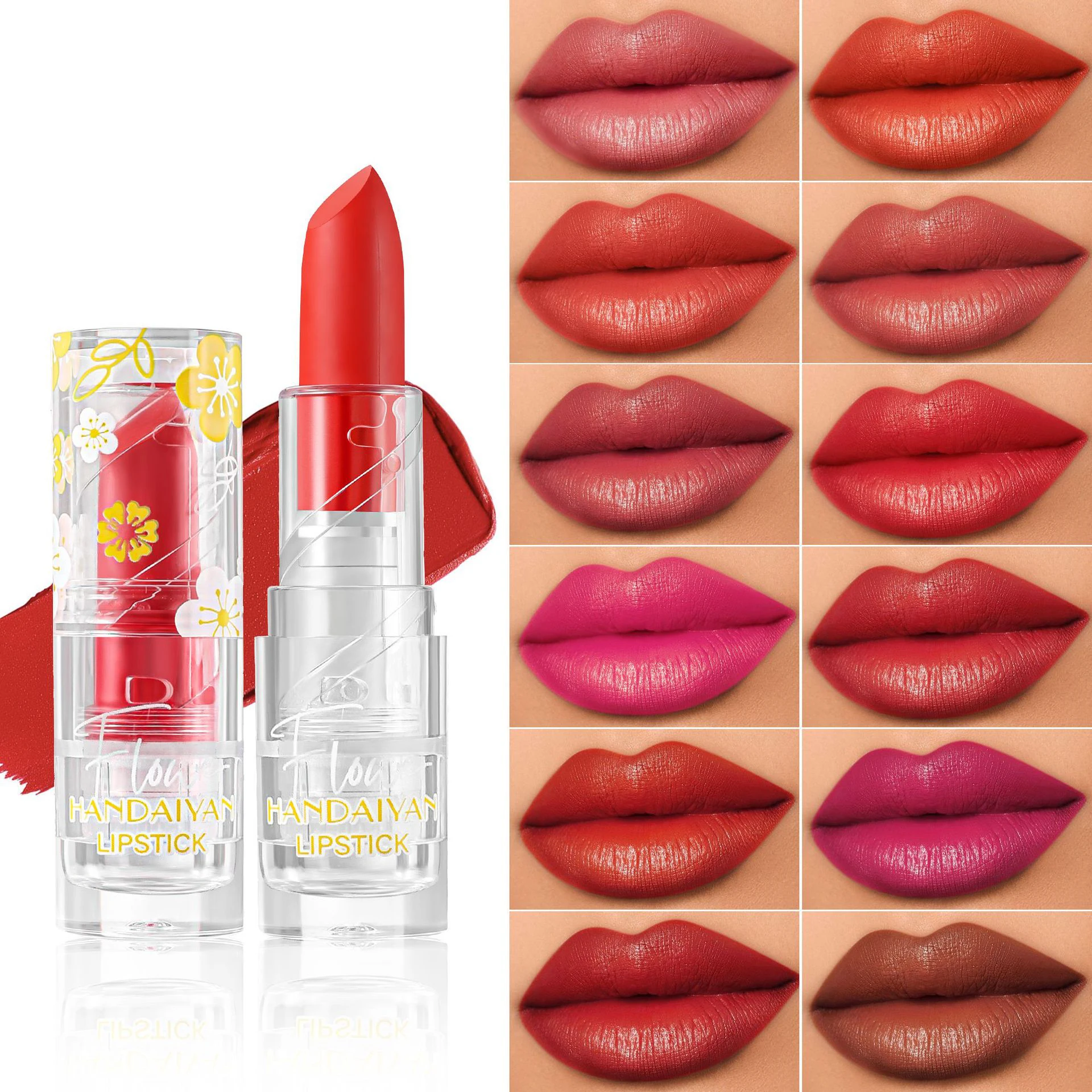 12 لونًا من أحمر الشفاه المخملي غير اللامع، تركيز ناعم غير لامع، مرطب غير قابل للتجفيف #2