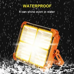 Portable Solar Charging Floodlight IP66 waterproof 1000W LED Camping Light Power Bank 8000mAh For Outdoor Emergency Lighting