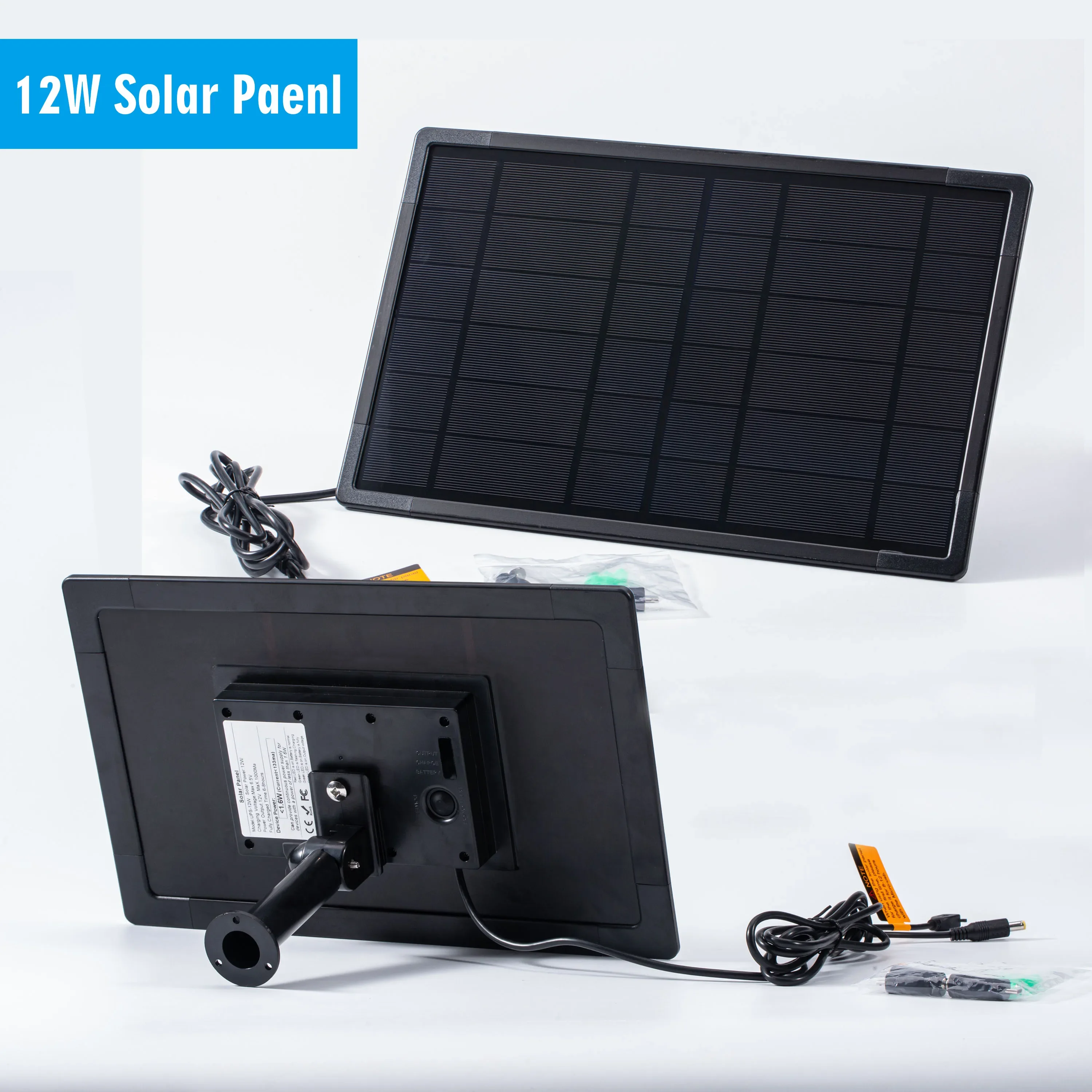 12W Miniature Solar Panel-Powered 18AH Outdoor Waterproof Charger with USB 5V 12V 1A for 4G Router WiFi Security IP Camera