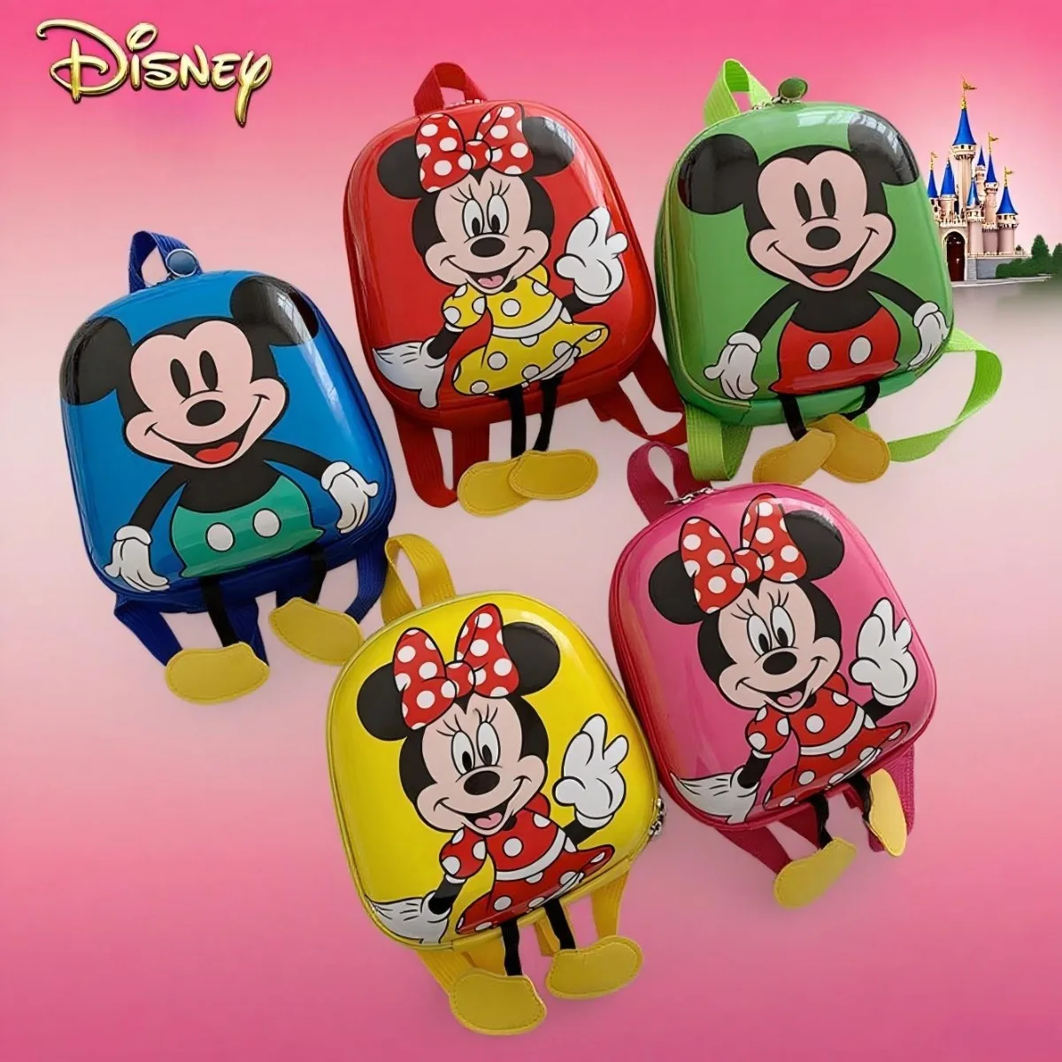 

Disney Cartoon Backpack Mickey Mouse Kids Cute Hard Shell Waterproof High Capacity School Bag Girl Going Out Kindergarten Gift