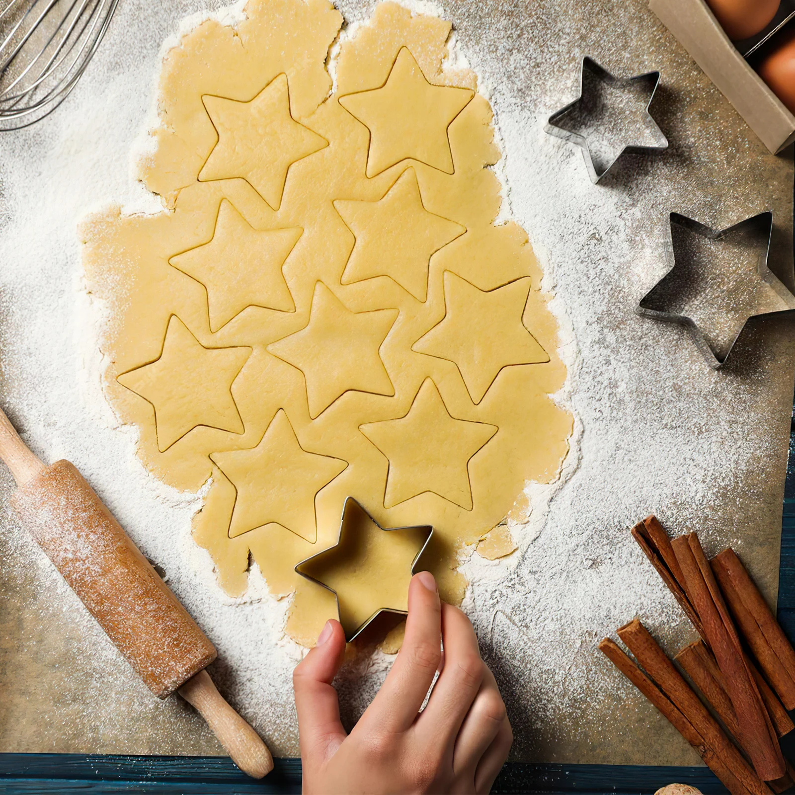 

1Set Cookie Cutters Stainless Steel Baking Tools Variety Pack Flowers Stars Rectangle Wedding Birthday Biscuit Mold