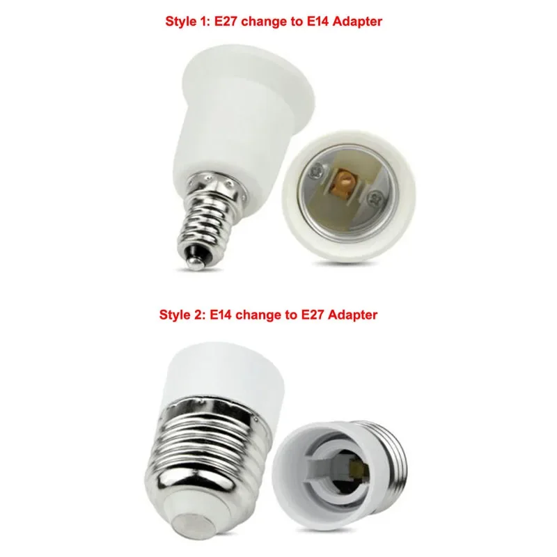 

1pcs Fireproof Material E27 to E14 or E14 to E27 lamp Holder Converter Socket Conversion light Bulb Base type Adapter