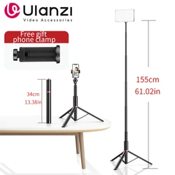 ULANZI MT-54 Metal Portable Light Stand with Phone Holder Mount Tripod Monopod for Led Video Light Camera Smartphone Projector