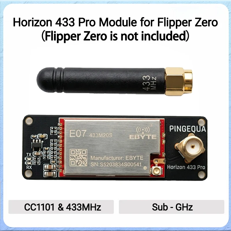 For Flipper Zero CC1101 Module 433MHz High Gain Sub-GHz Antenna Expansion Board Long Range, Flipper Assessory, Horizon 433 Pro