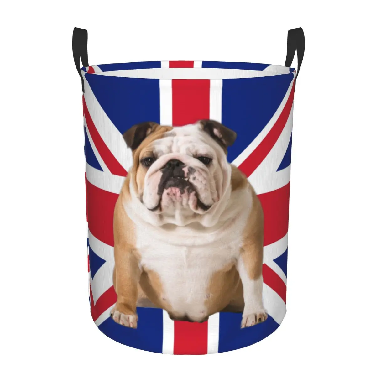 

Custom Union Jack English Bulldog Laundry Hamper Clothes Storage Basket British Flag Patriotic Dog Toy Bin Organizer for Kids