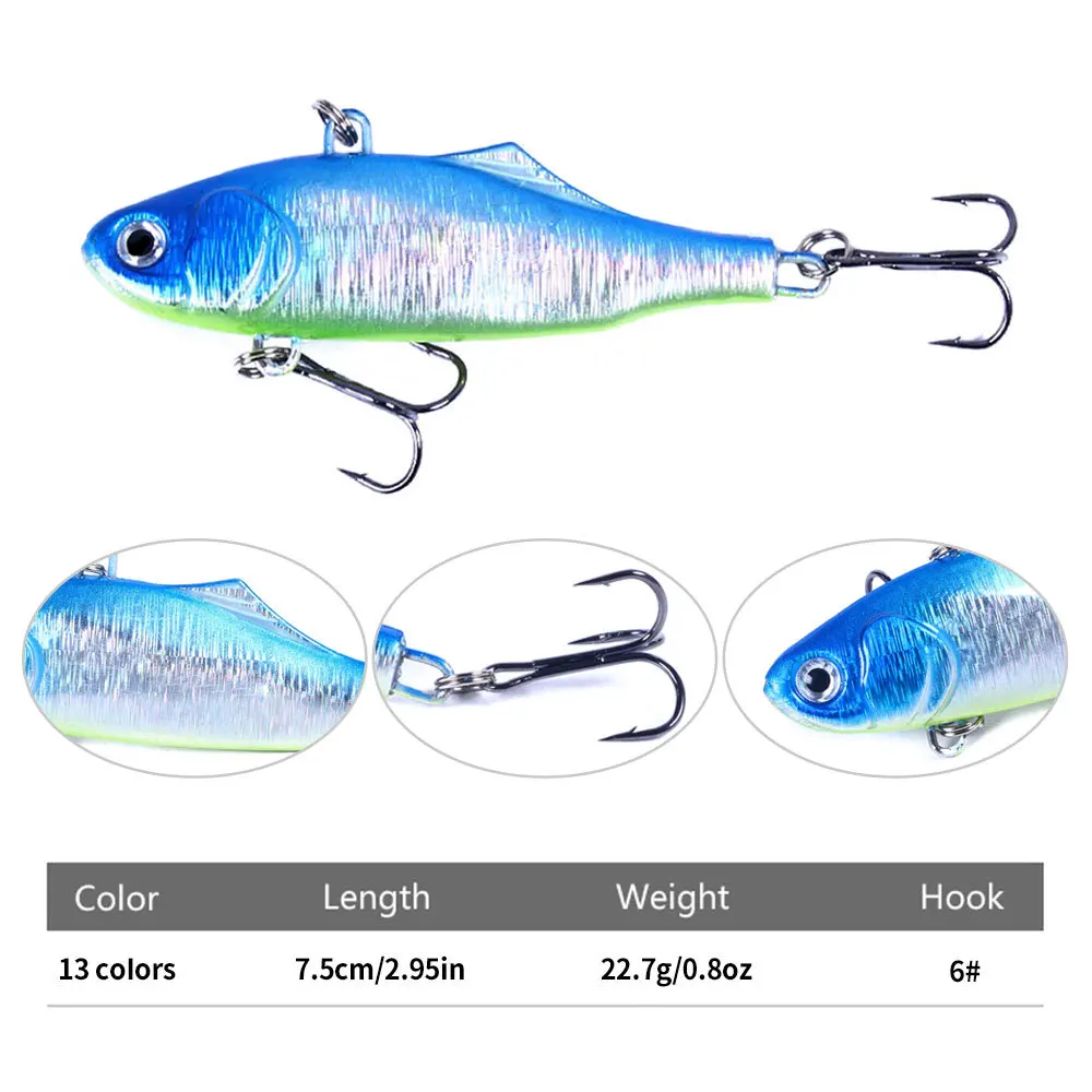 7CM-24G VIB Lures Luminous Minnow Fishing Hard Bait VIB Japanese Night PESCA Sinking Vibration Crankbaits Winter Pike Victims