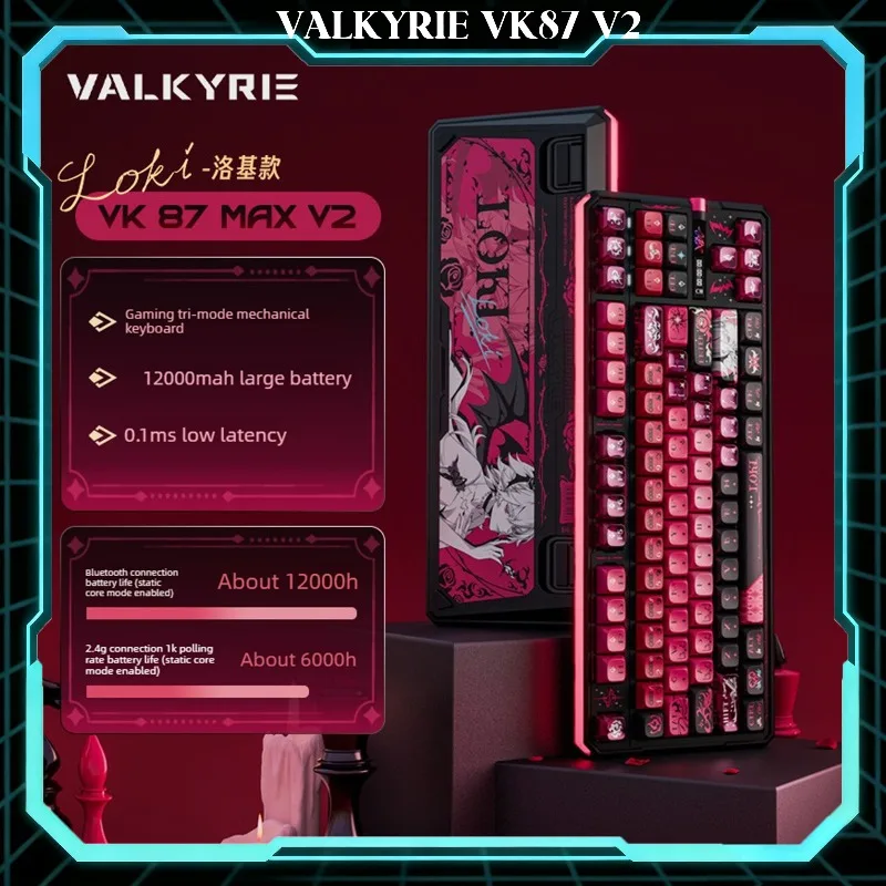 VALKYRIE VK87 V2 Wireless Mechanical Keyboard Dual 8K Polling Rate Gasket Tri-mode RGB Hot Swap Gaming Gamer Keyboard for PC Mac