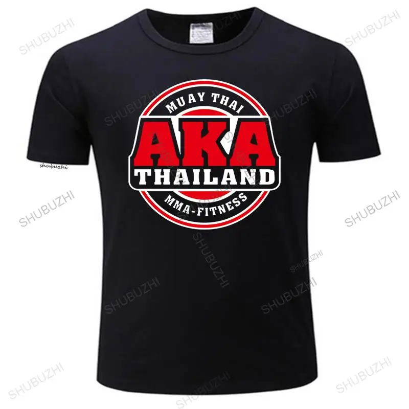 Camiseta de algodón para hombre, camiseta de marca de verano, camiseta con Logo de gimnasio Aka Tailandia, camiseta de marca Muay Thai Mma Kick Boxing, camisetas para hombre