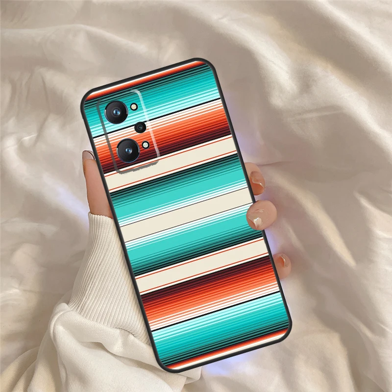 Capa turquesa laranja aqua azul listra para realme c71 c55 c67 c51 c75 c63 c61 c65 c53 10 11 12 13 14 pro plus gt6 gt7 pro