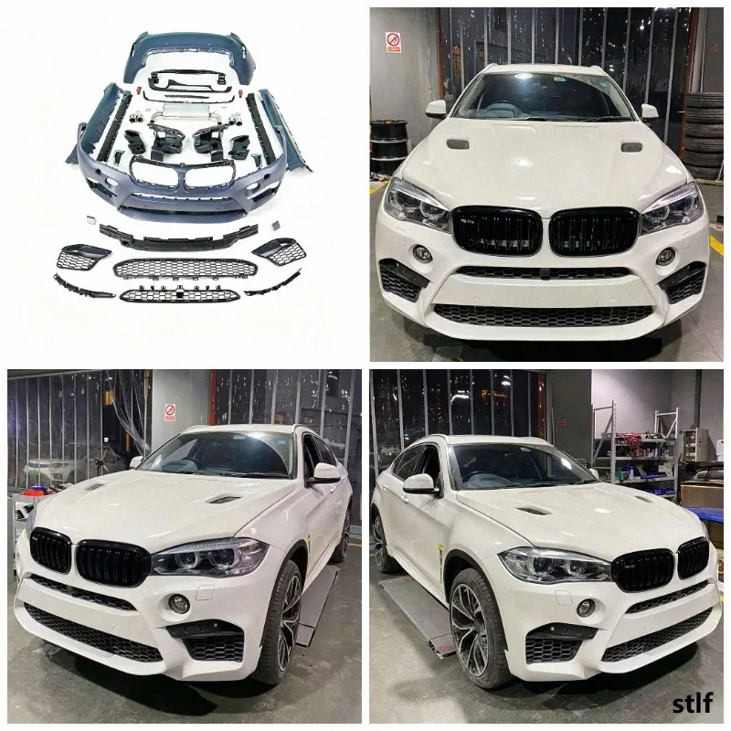Bumper for X6 F16 Upgrade X6M Body Kits F16 X6M Front Bumper Rear Bumper Side Skirt Exhaust System Lower Grille