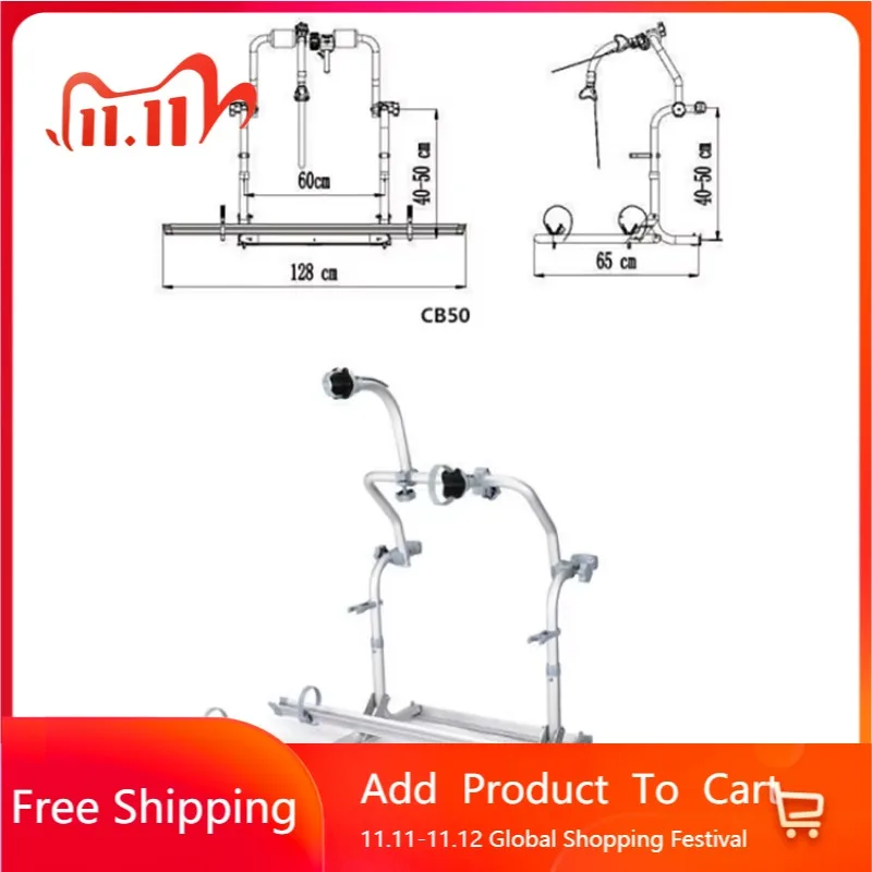 STLF Good Quality Aluminum Alloy Rv Bicycle Rack RV50 Classic Compact Motorhome Bicycle Rack Durable caravan Bicycle Rack