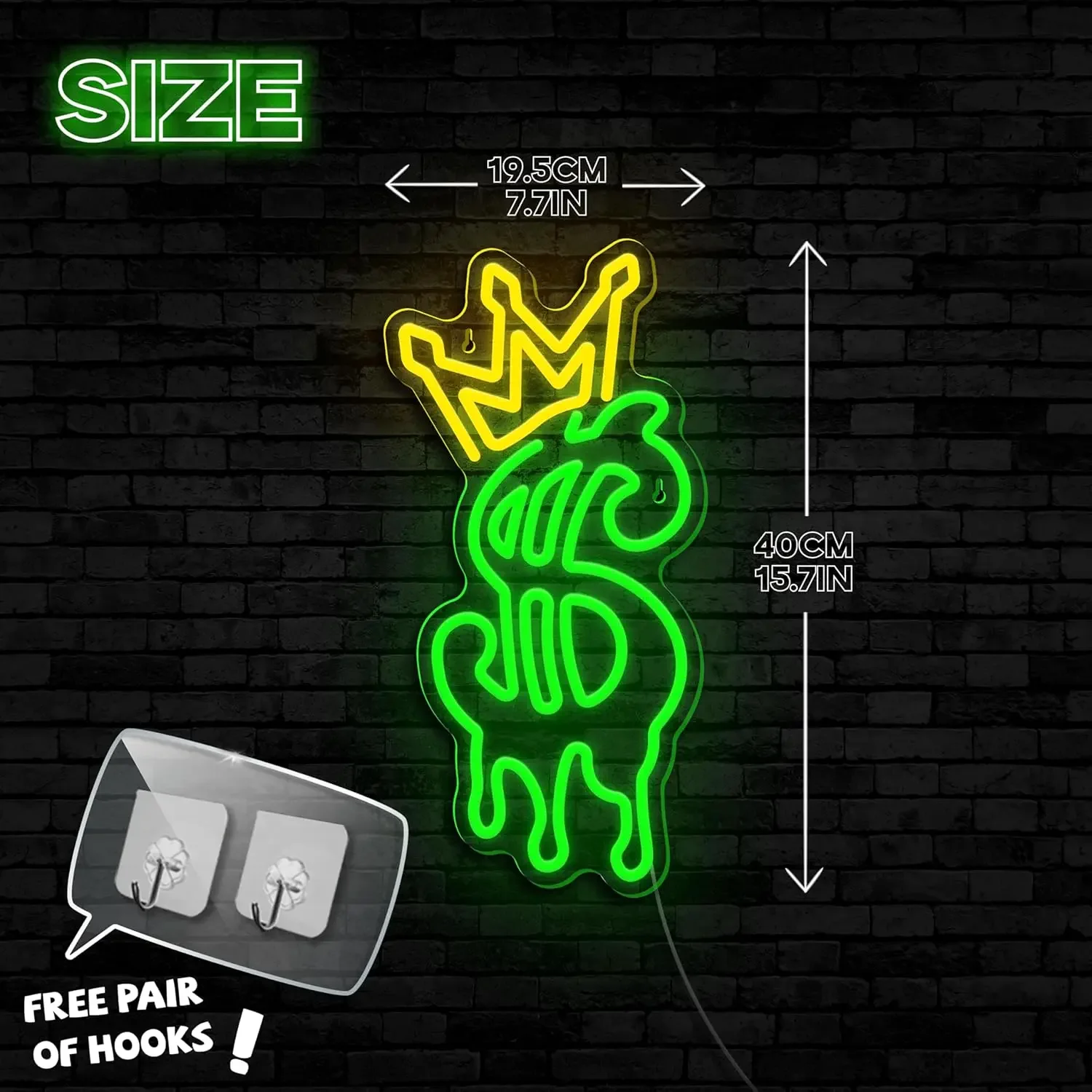 إشارة ضوء نيون ليد لديكور الحائط ، دولار التاج ، إشارة لغرفة ألعاب كهف الرجل ، ديكور حفلة حانة ، متجر