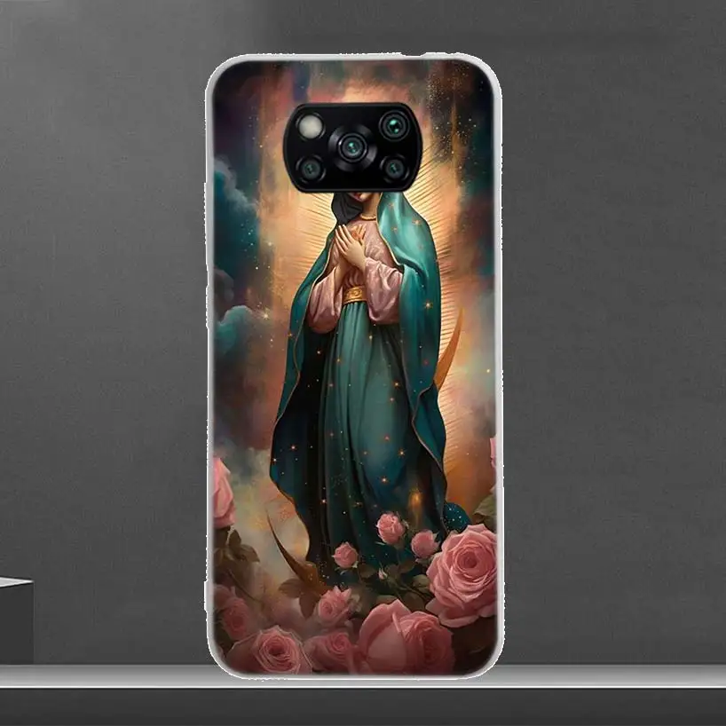 Etui na telefon Virgin De Guadalupe Virgen Mary do Xiaomi Poco X3 Nfc X5 X6 Pro F6 F5 F4 F3 F2 F1 X4 GT M5 M5S M4 M3 Luxury Soft Coq