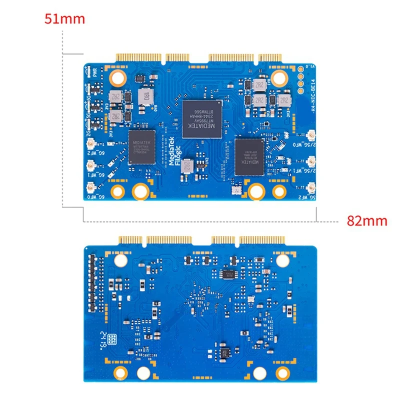 For Banana Pi BPI-R4-NIC-BE14 Wifi7 Module+6PCS Antenna MT7995AV Pcie3.0 2.4G/5G/6G Open Source Router Development Board