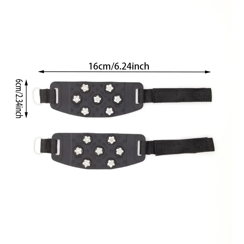 حذاء سبايك شتوي شتوي فيلكرو آيس كلو للتسلق في الهواء الطلق على جبال الثلج وأرض الثلج مضاد للانزلاق قابل للتعديل #6