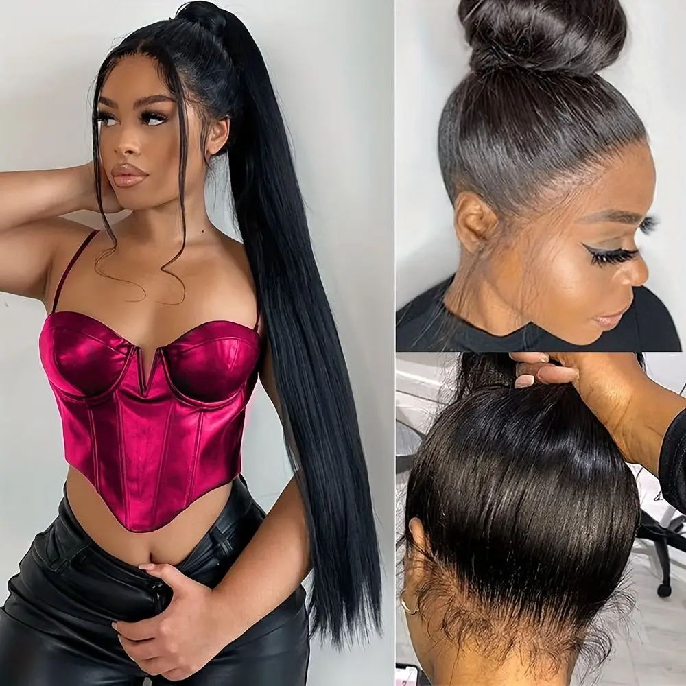 

220 Densit 360 Full Lace Front Wig Human Hair Wig 30 36Inch Brazilian Bone Straight Wigs 13x6 HD Lace Human Hair Wigs For Women