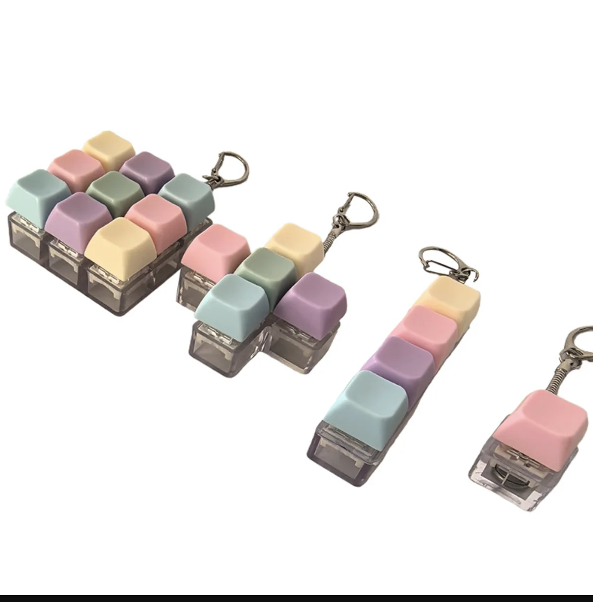 Fidget Decompression 1/4/5/9 Keyboard Key Toy Anti Stress Finger Keyboard Games For Adults Antistress Toys Boys Girls Keychain