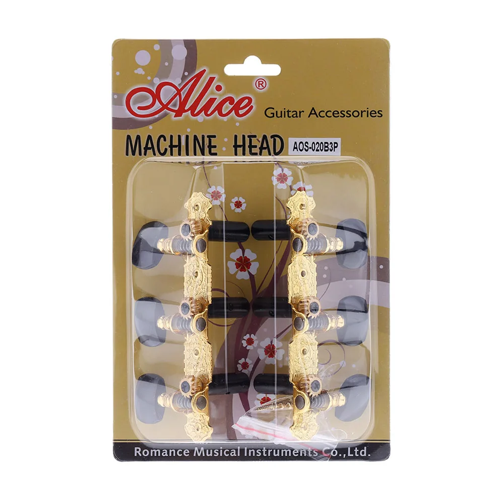 Alice AOS-020B3P 1 Pair Gold-Plated 3 Machine Head Classical Guitar String Tuning Keys Pegs For Guitar Tuning