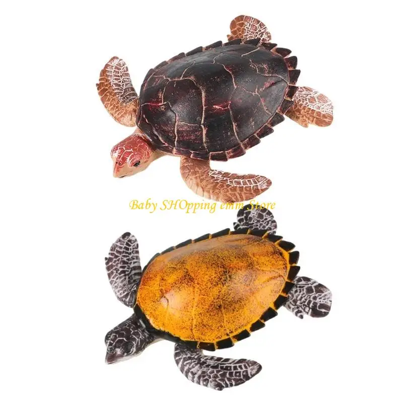 23GD Sea Creature Toy Hand Painted Turtles Figurine for Bath and Educational Fun