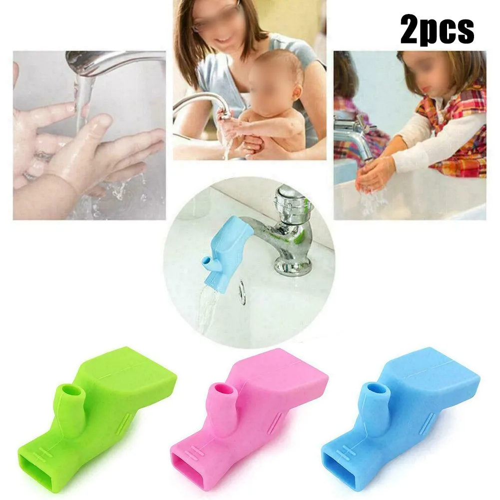 2pc Silicone Kitchen Extension Tap Filter Nozzle Faucet Extender  Water Saving Tap Nozzle Bathroom Sink Accessories