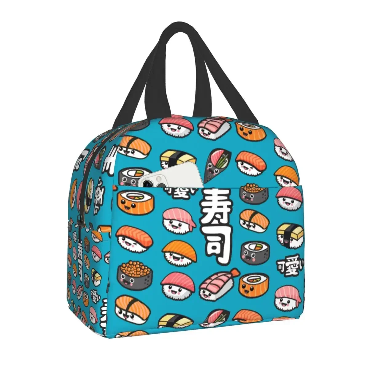 Custom Sushi Lunch Bag Portable Warm Cooler Insulated Lunch Boxes for Kids Women Student School Cartoon Japanese Food Bento Box