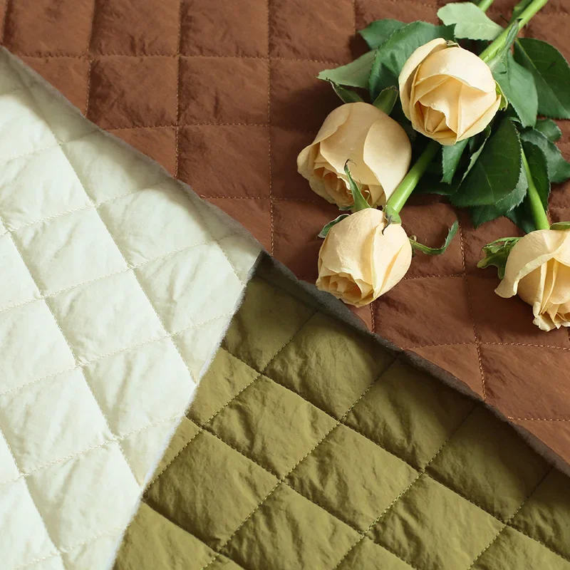 

Quilted Cotton Linen Patchwork Fabric Three Layers Cloth for Down Coat Padded Jacket Home Texture Diy Sewing Accessories Winter