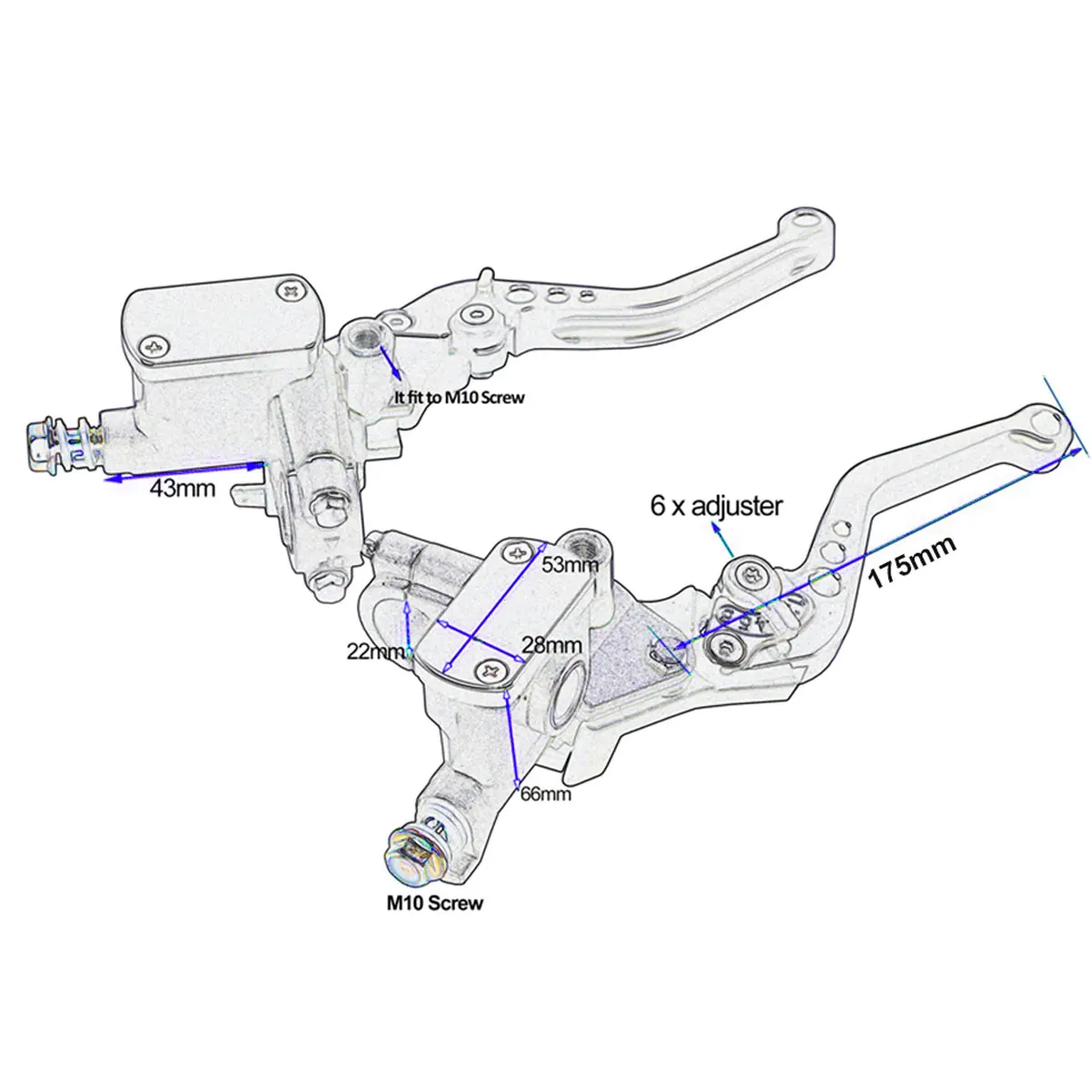 22mm Motorcycle Brake Pump lever Handle Hydraulic Clutch Master Cylinder Racing For HONDA Yamaha Kawasaki Suzuki Motos motocross