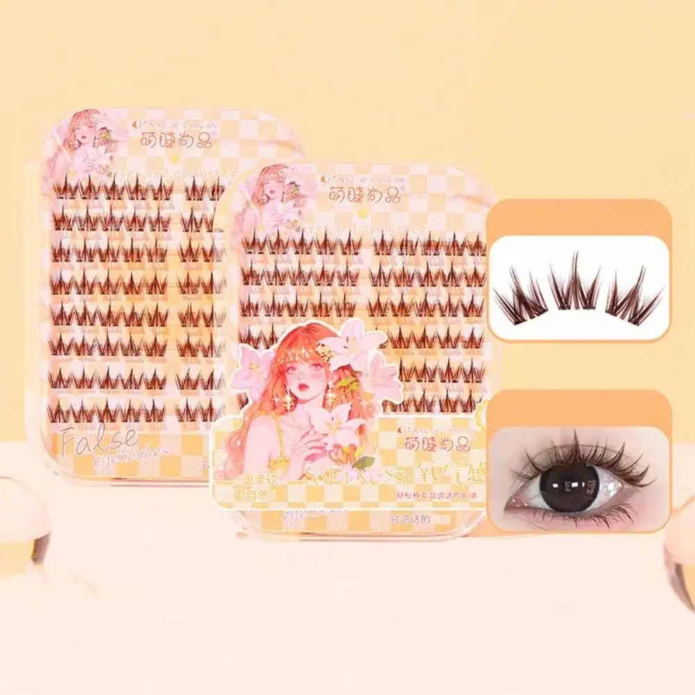 Słodkie, samoprzylepne kępki rzęs do makijażu, wielokrotnego użytku, samoprzylepne sztuczne rzęsy, pojedyncze kępki rzęs do samodzielnego nakładania, rzęsy do przedłużania.