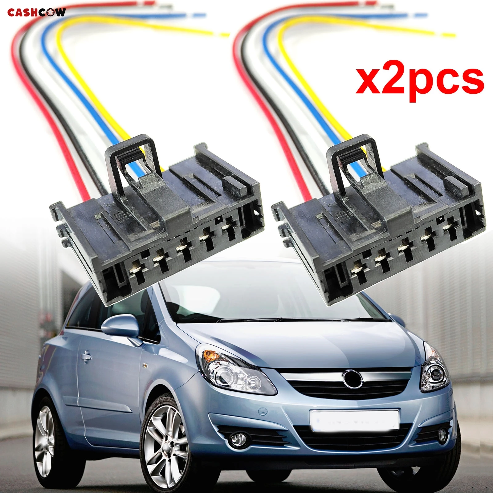 2pcs For Opel Vauxhall Corsa D E Adam Heater Blower Motor Fan Resistor Wiring Loom Harness Connector Repair Plug 95508692