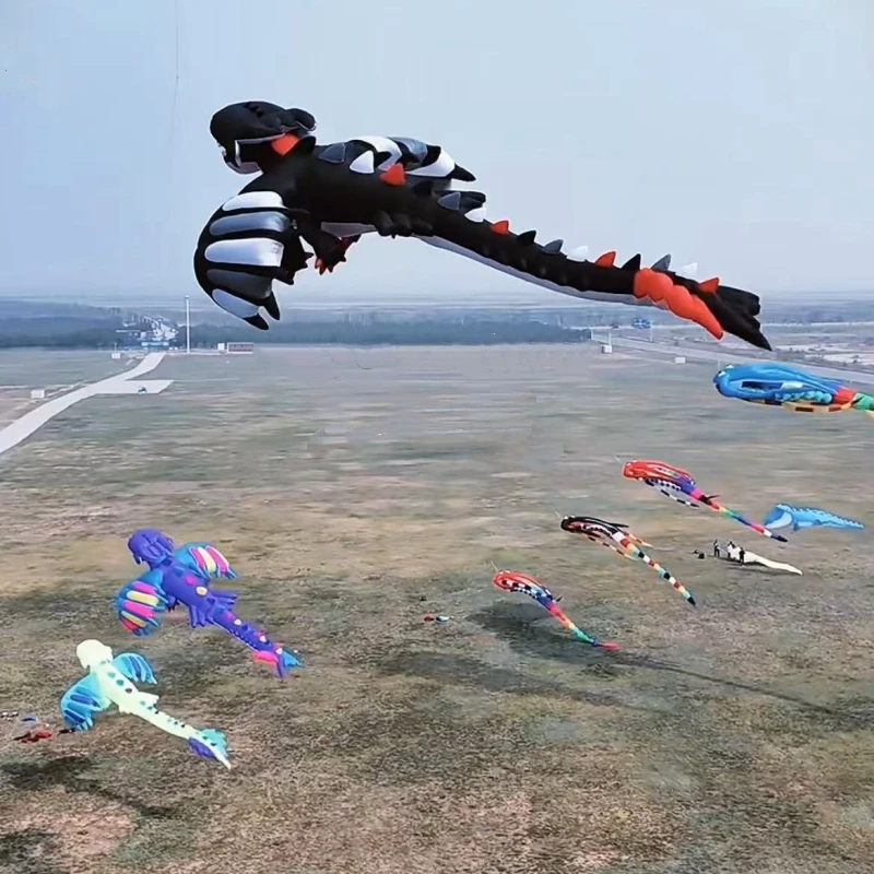 Cometas de dragón de 13m, pipas suaves voladoras, juguetes inflables, pipas de viento para niños, cometa ultragrande, juguete para jugar al aire libre, cometa gigante deportiva