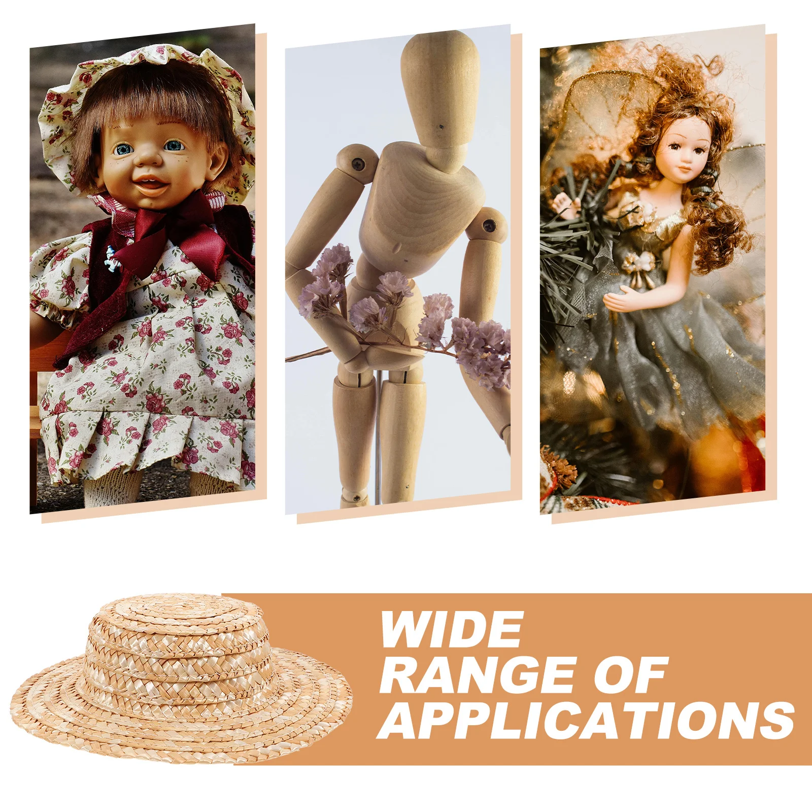 Mini sombrero de paja para manualidades, decoración tejida de paja de trigo, decoración del hogar en miniatura, accesorio de utilería para fotos, Mini sombrero de paja