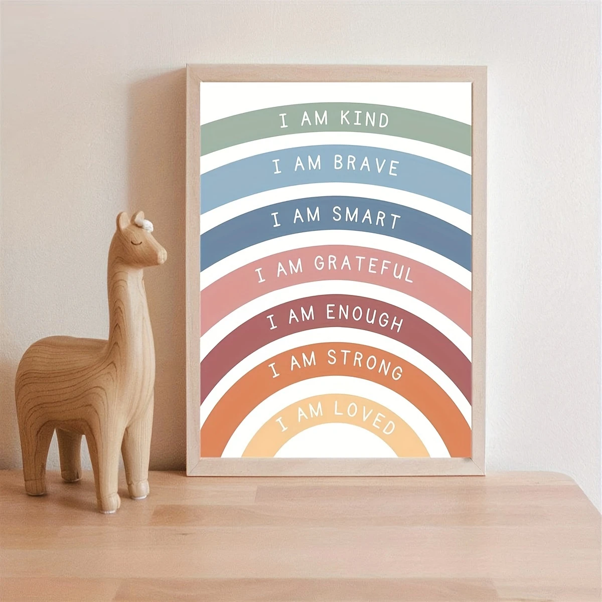 Regenbogen im böhmischen Stil fördert Leinwanddrucke, inspirierende Wandkunst-Poster für modernes Wohnzimmer, Schlafzimmer und Klassenzimmer, Dezember