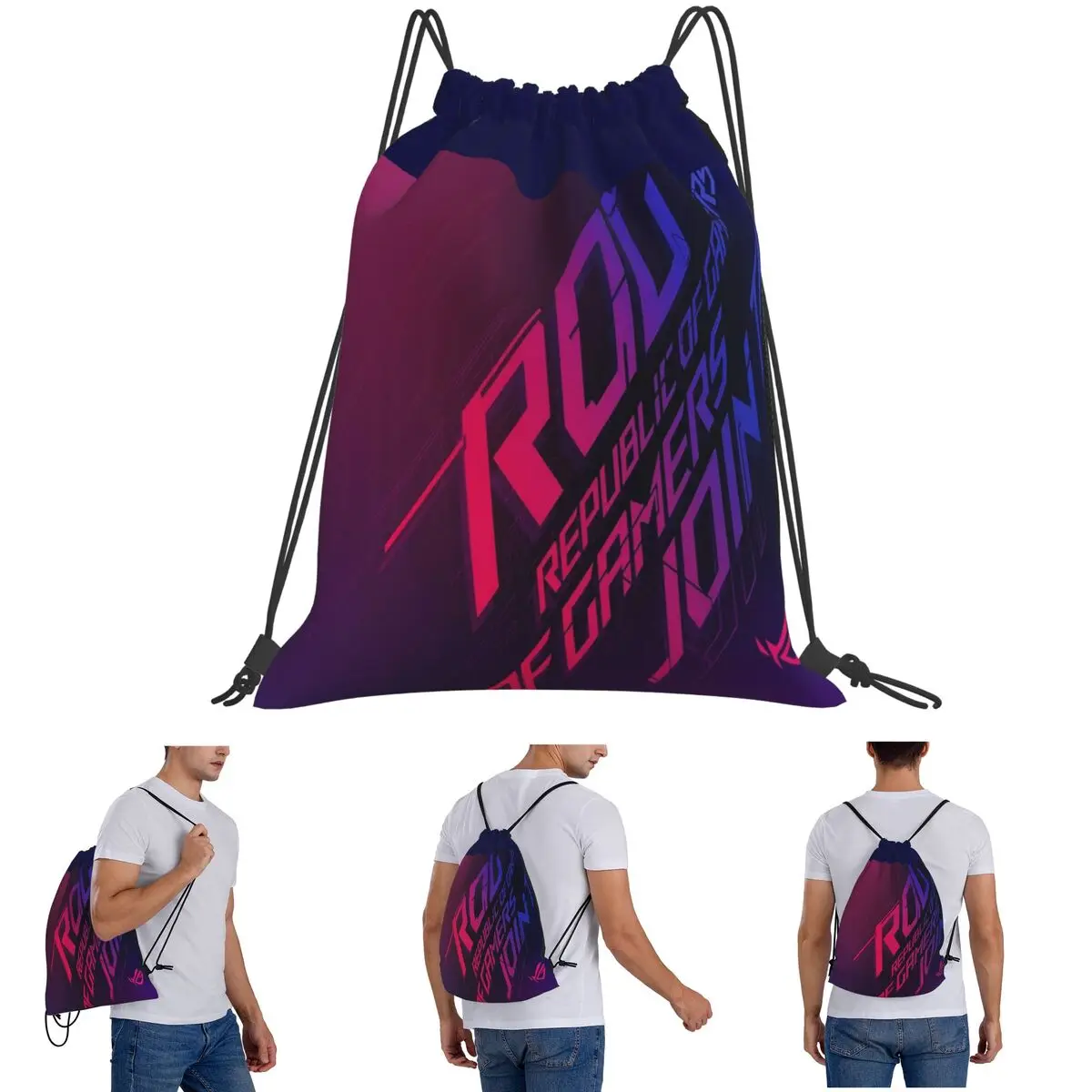 Join The Republic Of Gamers Rog Asu Backpacks Fashion Drawstring Bags Storage Bag Book Bags for Travel School