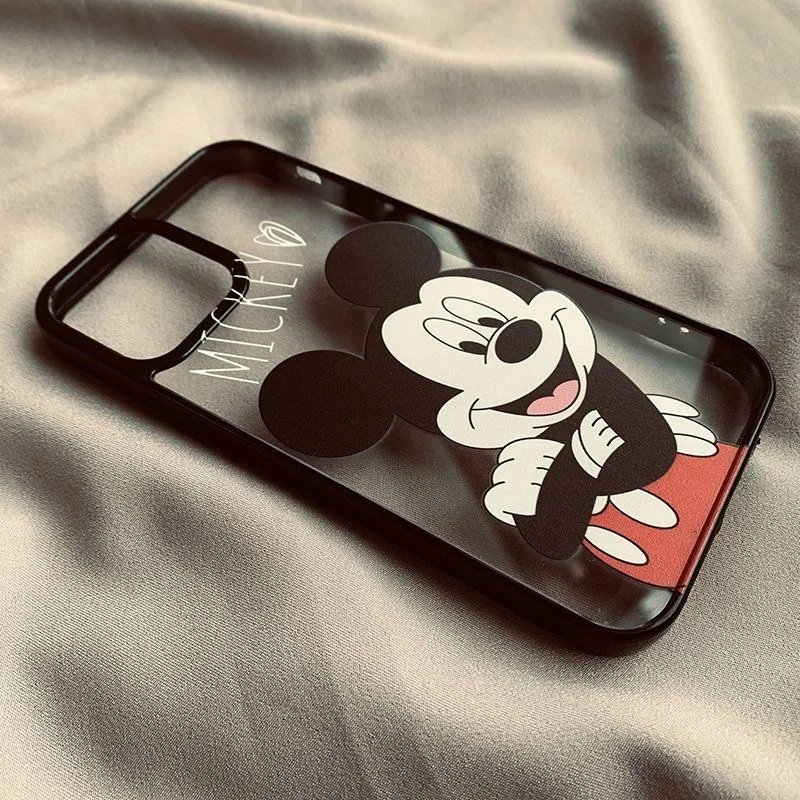 Casing Lunak Transparan Disney Couple Mickey Minnie Mouse untuk iPhone 16 15 13 12 11 14 Pro Max XS XR 16 7 8 Plus X SE Coque