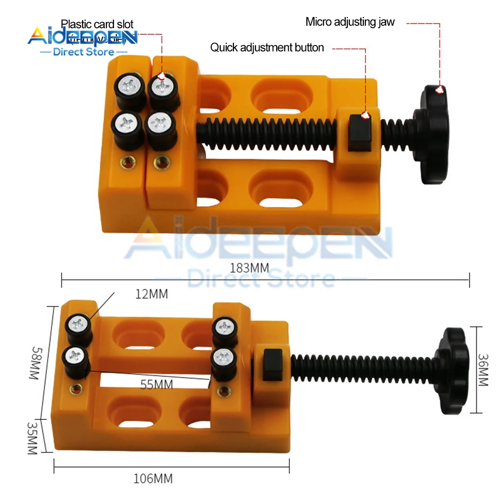 Imagem -04 - Mini Grampo no Torno do Banco da Mesa Ferramentas de Reparação de Jóias Faça Você Mesmo Hobby Model Making Mini Tool Vice Work 155 mm 1pc