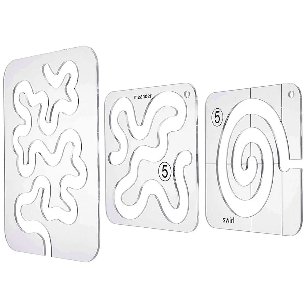 

3PCS Apparel Supplies Quilting Template Ruler Acrylic Transparent Patchwork Ruler DIY Sewing Frames Free Motion Sewing Ruler