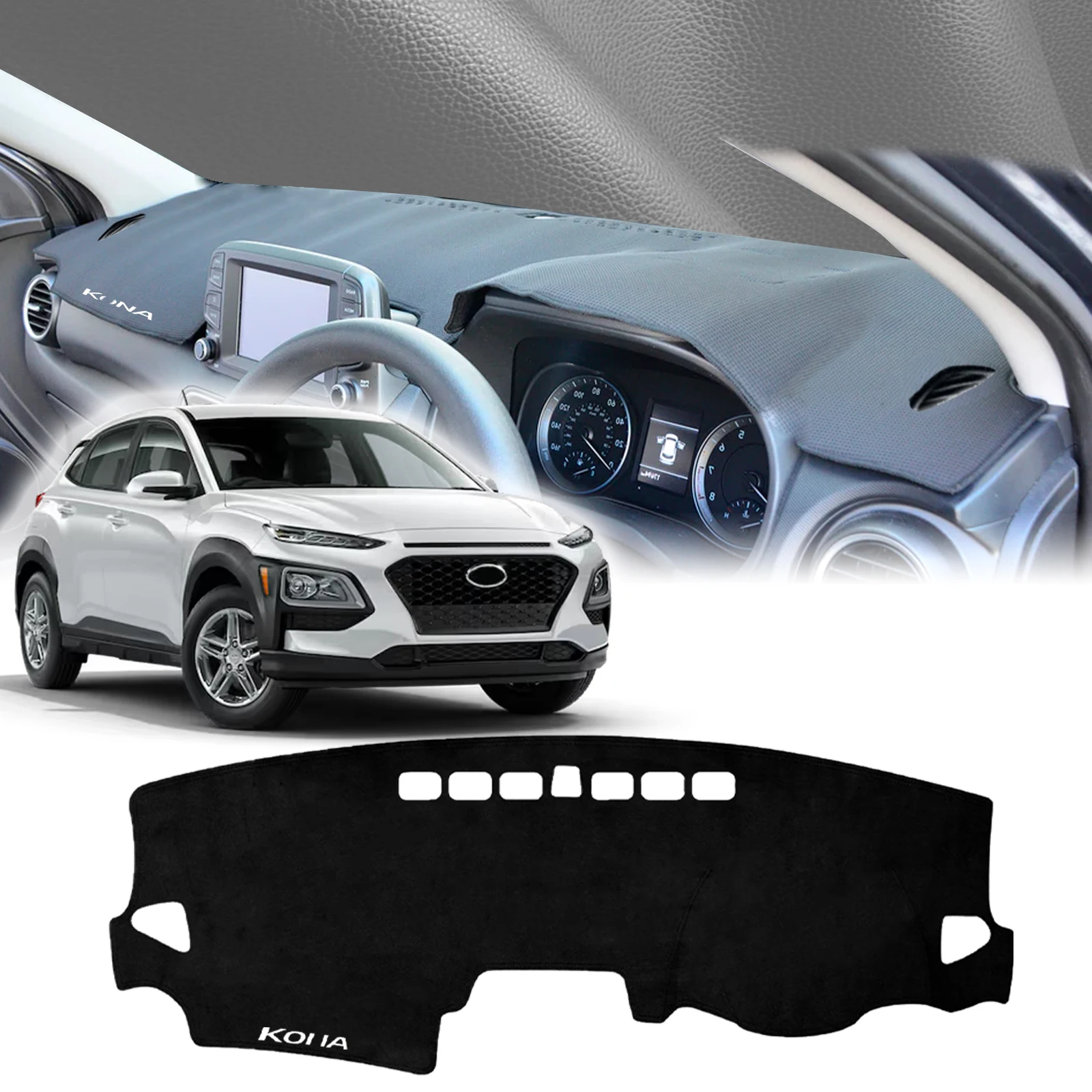 

fit for Hyundai KONA 2017 2018 2019-2023 N-Line Dashmat Dashboard Cover Pad Protective Carpet DashMat Sunshade Car Accessories