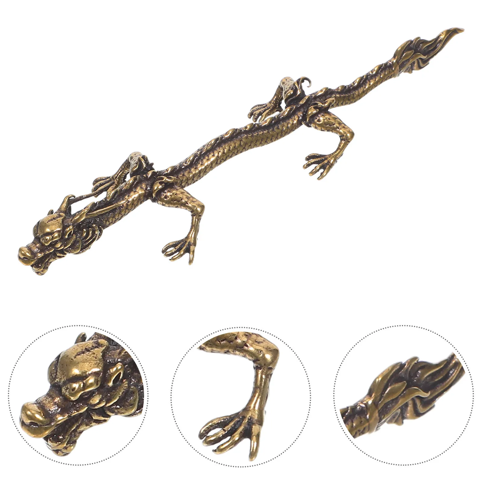 1Pcs Dragon Pen Rack Brass Desktop Ornament Retro Home Decor Elegant Decorative Adornment Creative Dragon Decoration