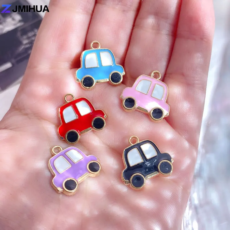 15pcs Enamel Charms Cute Car Charms Pendants For Jewelry Making Supplies DIY Handmade Bracelets Earrings Findings Accessories