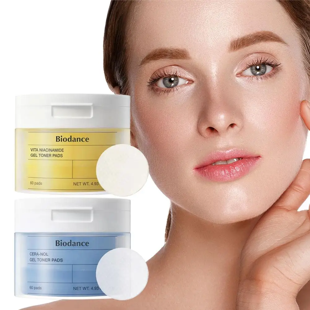 وسادات ضغط حمض الهيالورونيك من Biodance VC 60 قطعة وسادات قطنية مرطبة ومرطبة قبل المكياج خفيفة الوزن وصديقة للبشرة