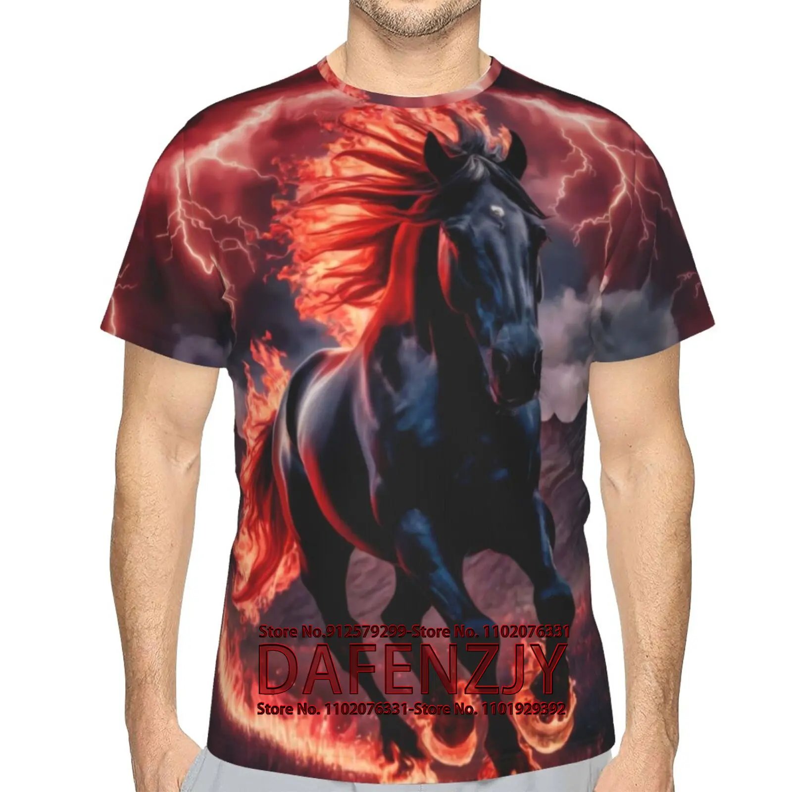 

Men's Graphic T Shirts-Cool Horse Design Graphic Short Sleeve Tees