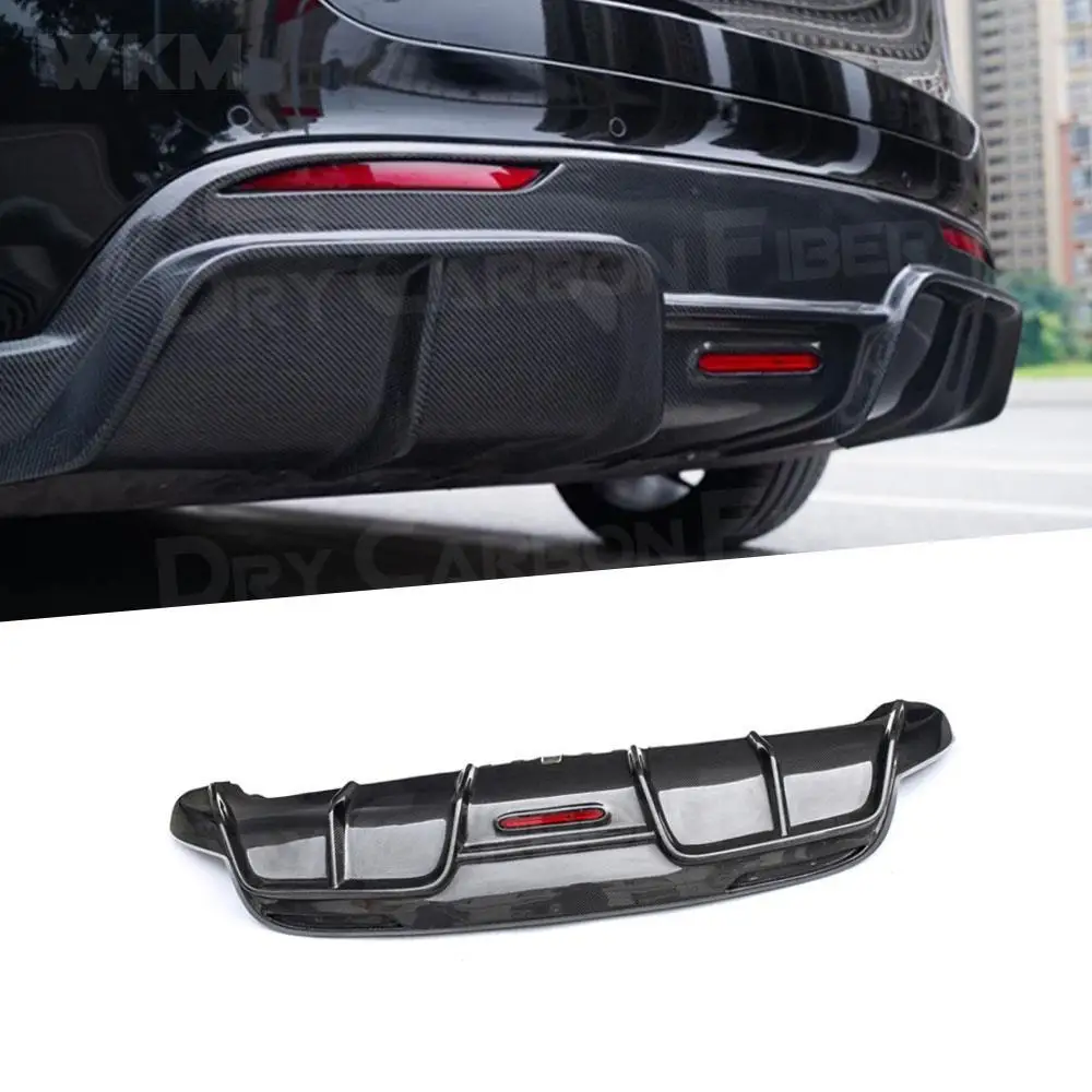 

Carbon Fiber Rear Bumper Lip Diffuser Splitters Spoiler For Tesla Model Y Rear Diffuser Lip Spoiler With Brake Light