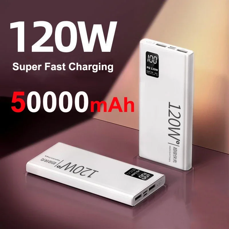 

JayoWade Power Bank 50000mAh 120W Super Fast Charging Portable Charger Powerbank for iPhone Samsung Huawei Xiaomi Spare Battery