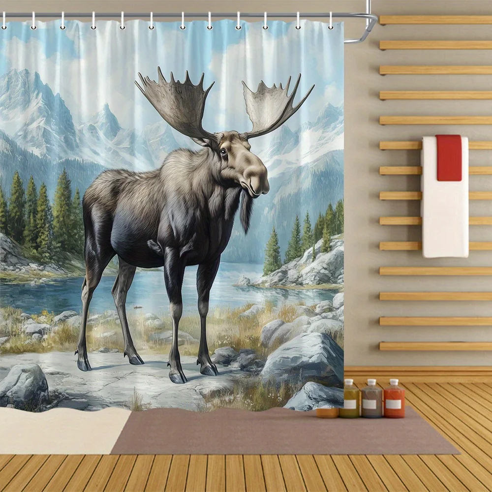 

Занавеска для душа Wildlife Forest Stream 180x180 см, можно стирать в машине, включая 12 крючков, домашняя декоративная занавеска для душа